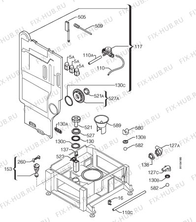 Взрыв-схема посудомоечной машины Rosenlew RW619TE - Схема узла Water softener 066